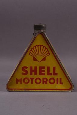 Shell Motor OIl Liter Triangle Metal Can