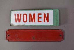 2-Porcelain Rest Room Signs