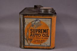 Gulf Supreme Heavy Auto Oil Squatty Metal Can