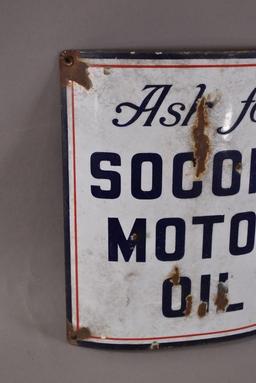 Ask for Socony Motor Oil Porcelain Sign