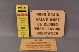 3-Pacific Gas & Electric Porcelain Signs