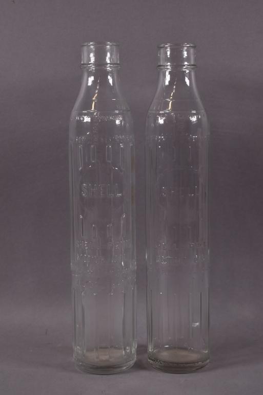 2-Shell Motor Oil Tall Bottles