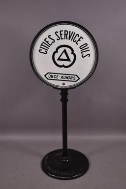 Cities Service OIls Porcelain Curb Sign (TAC)