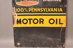 Polly Penn Motor Oil "A New Member of the Wilshire Family" Cardboard Sign