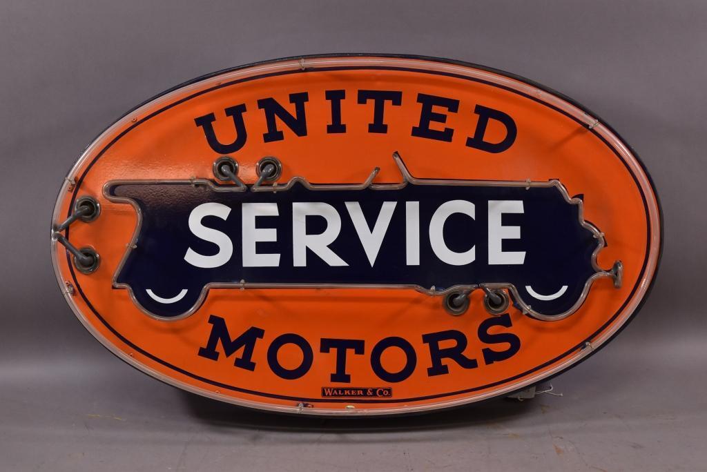 United Motor Service Neon Porcelain Sign (TAC)