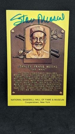 Stan Musial Autographed Gold Hall of Fame Plaque