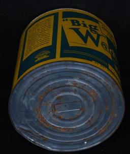 Big Wadhams Motor Oil 3 Gallon Round Metal Can