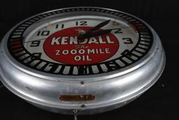 Kendall "The 2000 Mile Oil" Neon Spinner Clock