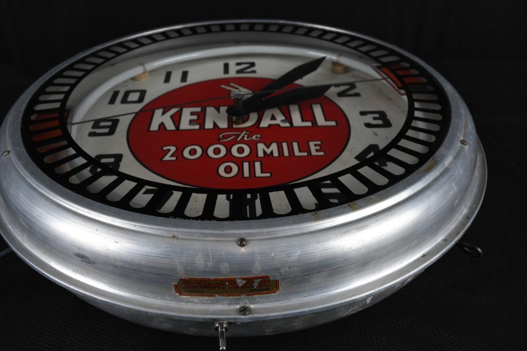 Kendall "The 2000 Mile Oil" Neon Spinner Clock