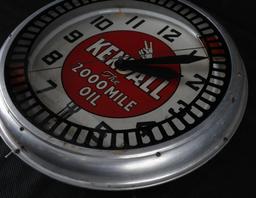 Kendall "The 2000 Mile Oil" Neon Spinner Clock