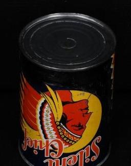 Silent Chief Motor Oil One Quart Round Metal Can w/Logo