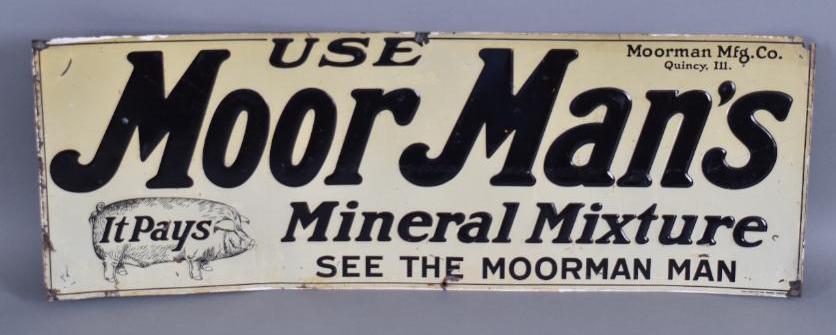 Use Moor Man's Mineral Mixture w/Hog Logo Metal Sign