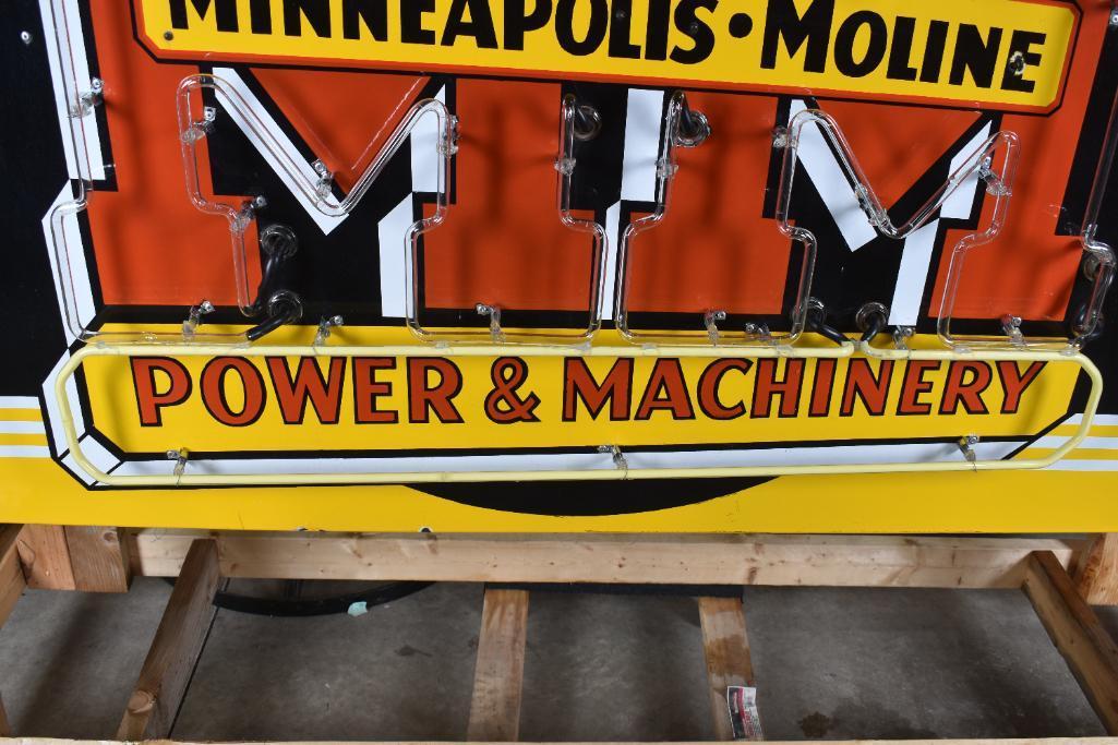 Minneapolis-Moline Power & Machinery Sales & Service Porcelain Neon Sign