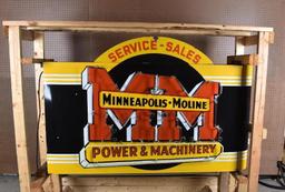 Minneapolis-Moline Power & Machinery Sales & Service Porcelain Neon Sign