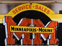 Minneapolis-Moline Power & Machinery Sales & Service Porcelain Neon Sign