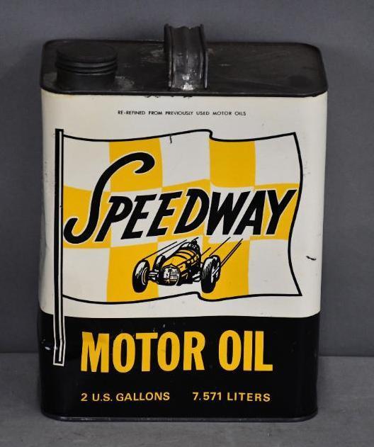 Speedway Motor Oil w/Indy Can Two-Gallon Metal Can