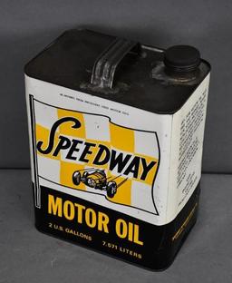 Speedway Motor Oil w/Indy Can Two-Gallon Metal Can