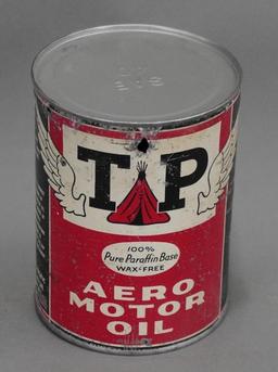 TP (Texas-Pacific) Aero Motor Oil Quart Metal Can