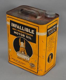 Infallible Motor Oil Two Gallon Metal Can