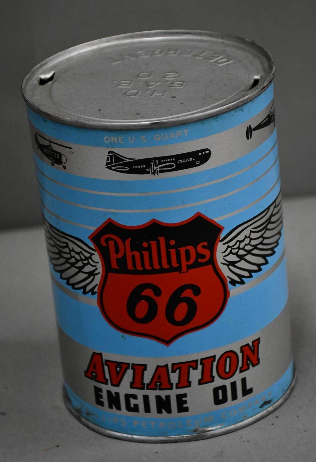Phillips Aviation Engine Oil One Quart Metal Can
