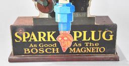 Bosch Spark Plug "As Good As The Bosch Magneto" Metal w/Camel Jenatzy "Red Devil" Famous Racecar