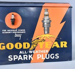 Rare Goodyear All-Weather Spark Plugs Counter-Top Point of Sale Metal Display