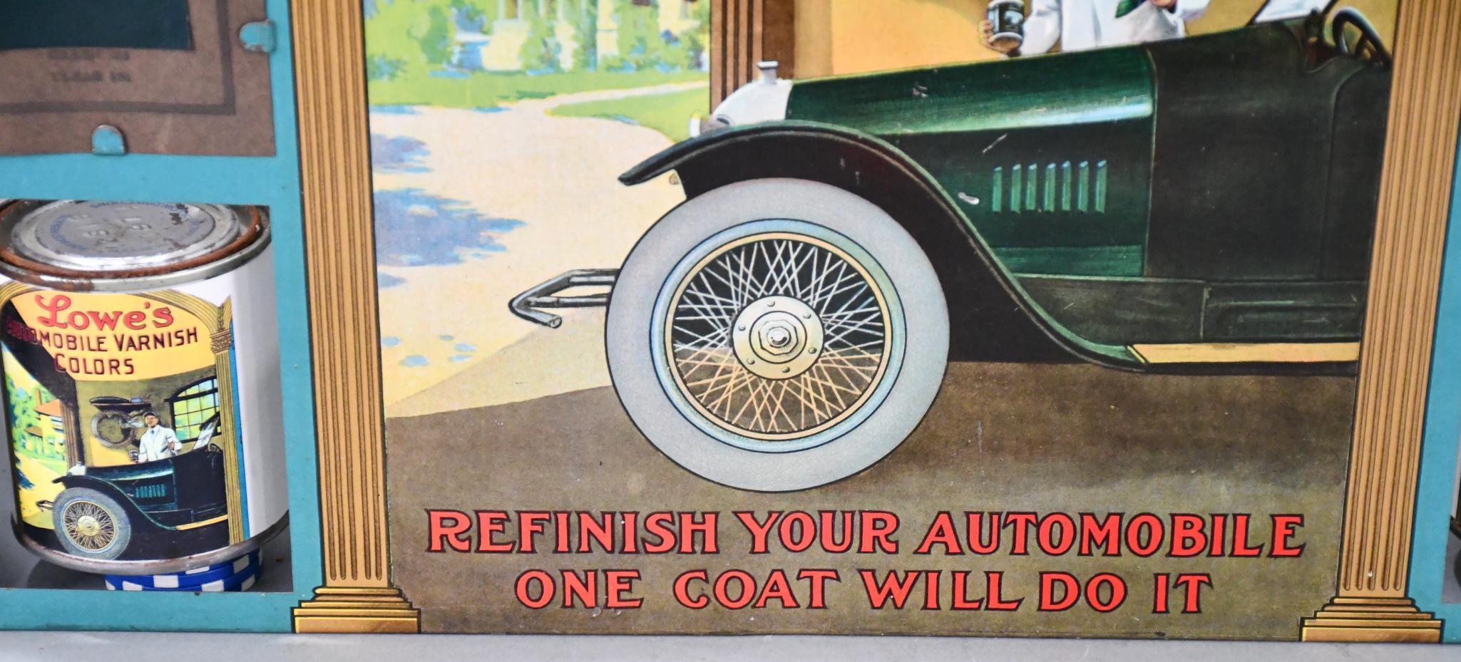 Lowe's Automobile Varnish Color Metal Display with Image
