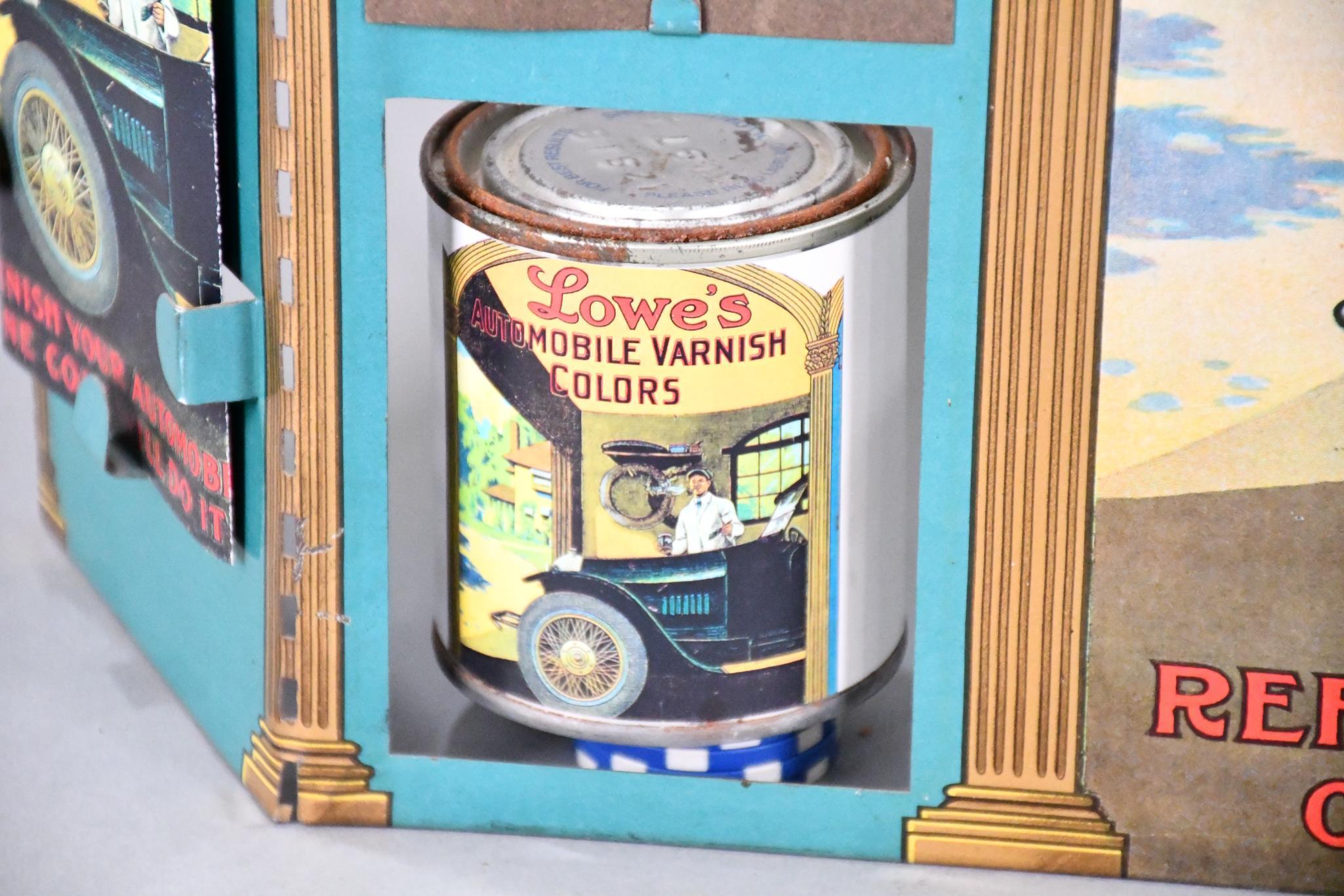 Lowe's Automobile Varnish Color Metal Display with Image