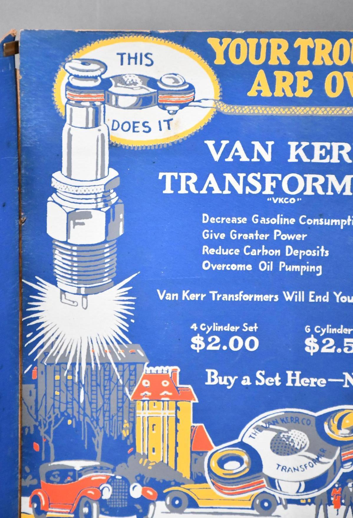 Van Kerr Transformers "Your Troubles are Over" Cardboard Counter Display