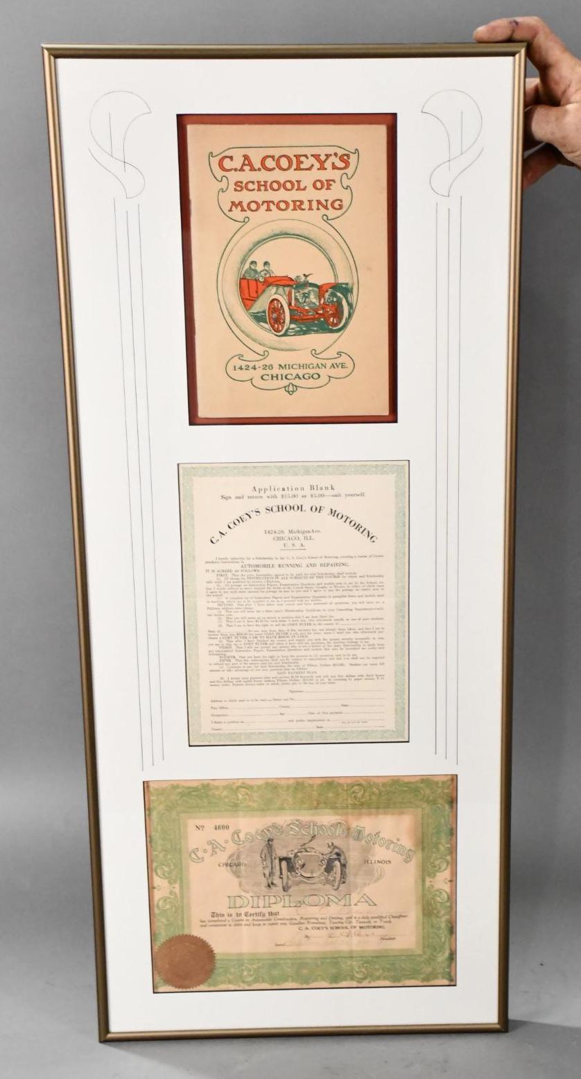 C.A. Coey's School of Motoring Framed Items