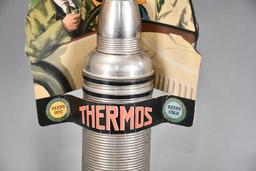 Thermos Cardboard Ad & Bottle