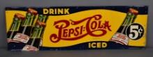 Drink Pepsi:Cola Iced 5... w/Bottles Metal Sign (TAC)
