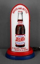 "Rare, Unique & Stunning" Pepsi:Cola "Bigger and Better" w/Bottle Logo Lighted Bullet Light (TAC)