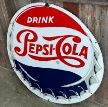 42" Drink Pepsi-Cola Porcelain Sign