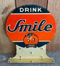 Drink Smile w/ Graphics Metal Flange Sign