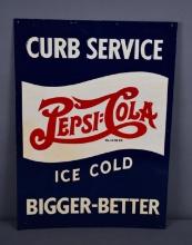 Pepsi:Cola Ice Cold 5... Curb Service Metal Sign (TAC)