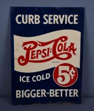 Pepsi:Cola Ice Cold 5... Curb Service Metal Sign (TAC)