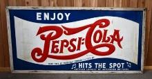 Enjoy Pepsi:Cola "Hits the Spot" Large Metal Sign (TAC)