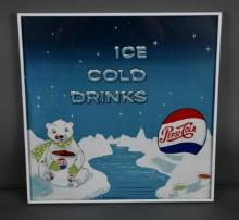 Pepsi-Cola "Ice Cold Drinks" w/Polar Bear Image Metal Sign