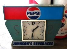 Large Pepsi w/Logo Plastic & Metal Clock
