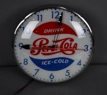 Drink Pepsi-Cola Ice-Cold Lighted Pam Clock
