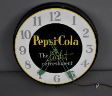 Pepsi-Cola "The Light Refreshment" Metal Clock (TAC)