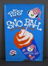 Pepsi-Flavored Sno-Ball Sippin' Ice Metal Sign (TAC)