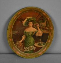 Pepsi:Cola Metal Serving Tray w/Lady at Soda Fountain (TAC)