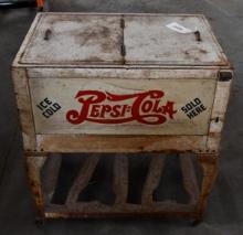 Embossed Pepsi:Cola Floor Model Ice Chest