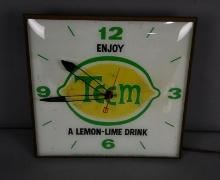 Enjoy Teem A Lemon-Lime Drink Lighted Clock
