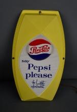 Pepsi-Cola "say pepsi please" Lighted Plastic Sign