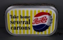 Pepsi-Cola "Take Home Several Cartons" Plastic Lighted Sign