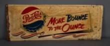 Pepsi:Cola w/Bottle Cap Logo "More Bounce to the Ounce" Metal Sign