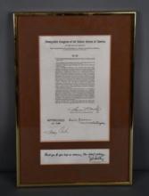 "Soft Drink Interbrand Competition Act" Signed By Jimmy Carter & Tip O'neil